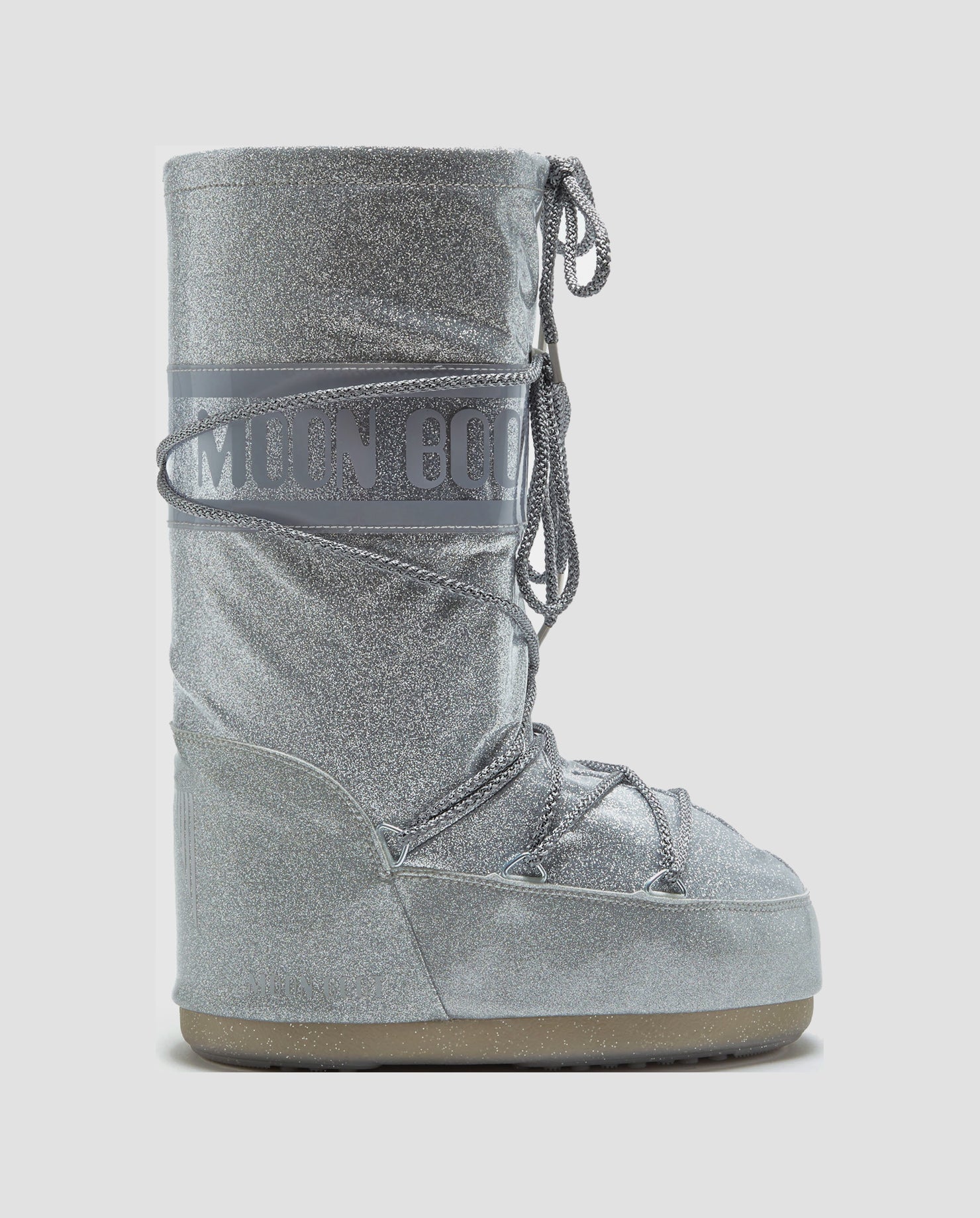 MoonBoot Icon Silber Glitter Stiefel - Damen