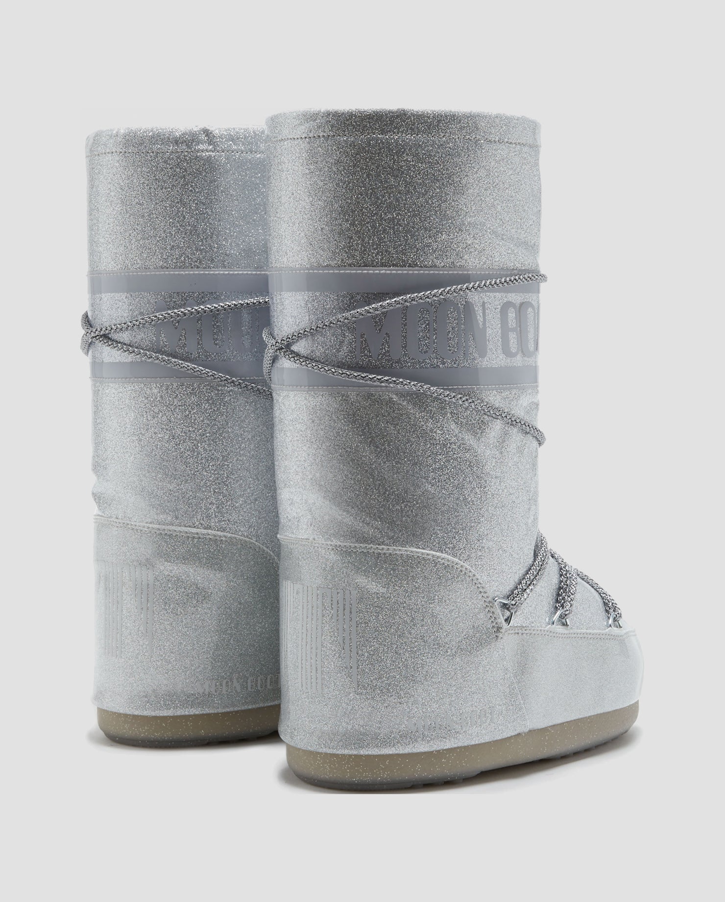 MoonBoot Icon Silver Glitter Boots - Women