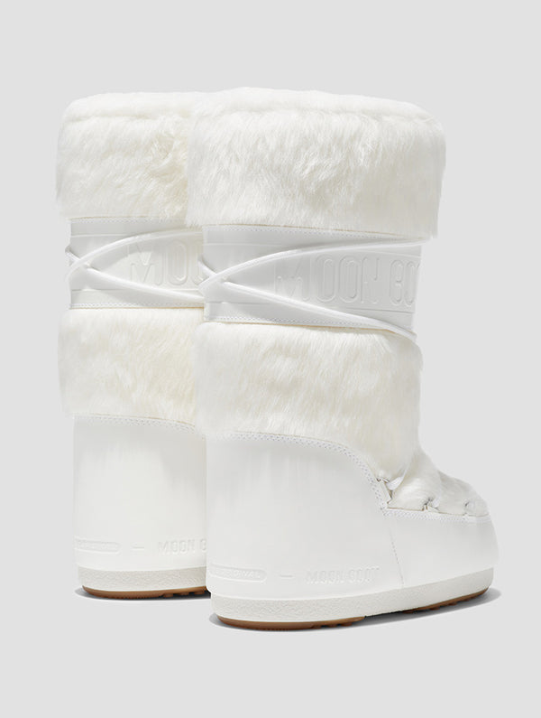 MoonBoot - Icon white faux fur boots - women